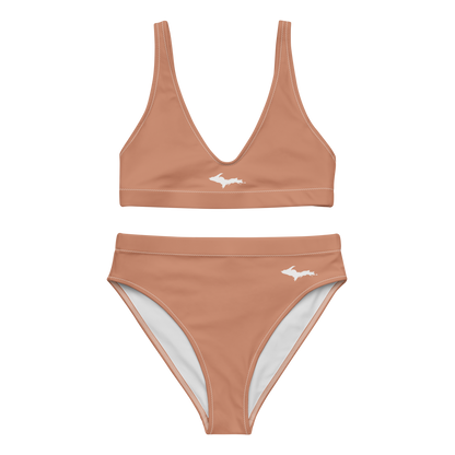 Michigan Upper Peninsula High-Waisted Bikini (w/ Dual UP Outlines) | Copper Color