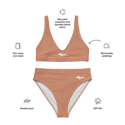 Michigan Upper Peninsula High-Waisted Bikini (w/ Dual UP Outlines) | Copper Color