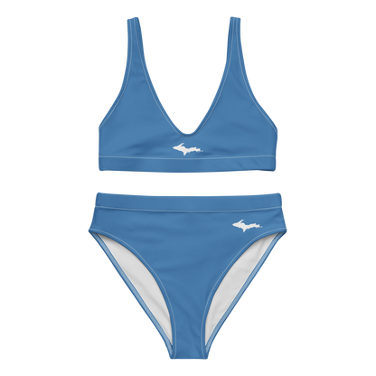 Michigan Upper Peninsula High-Waisted Bikini (w/ Dual UP Outlines) | Lake Superior Blue