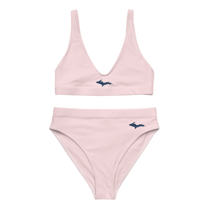 Michigan Upper Peninsula High-Waisted Bikini (w/ Dual UP Outlines) | Pale Pink