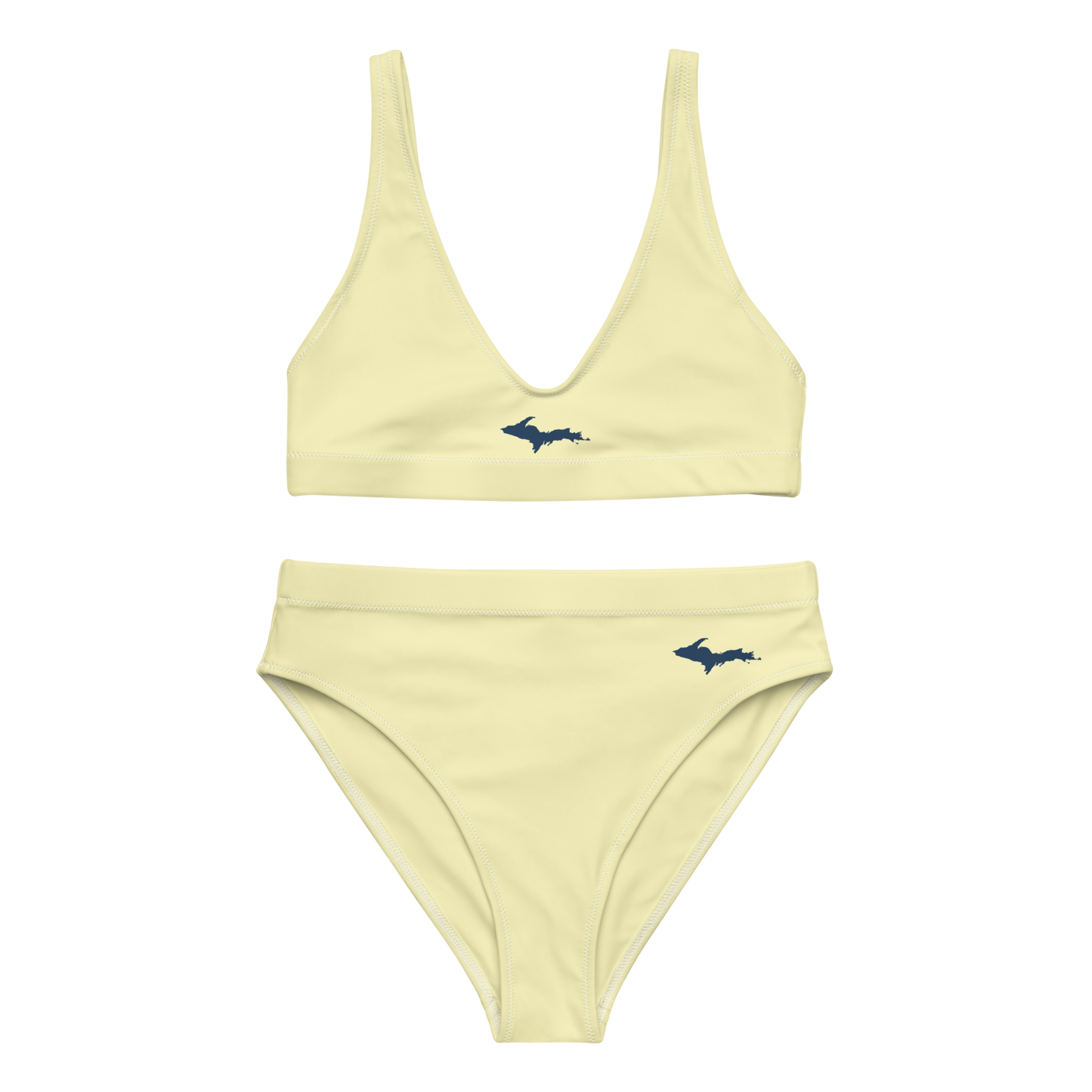 Michigan Upper Peninsula High-Waisted Bikini (w/ Dual UP Outlines) | Canary Yellow