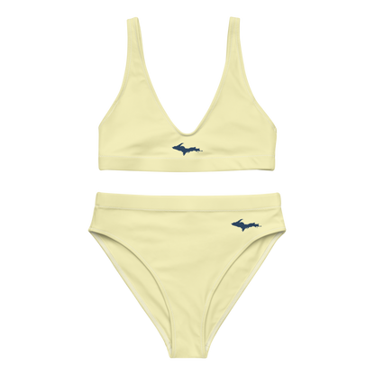 Michigan Upper Peninsula High-Waisted Bikini (w/ Dual UP Outlines) | Canary Yellow