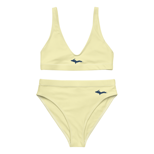 Michigan Upper Peninsula High-Waisted Bikini (w/ Dual UP Outlines) | Canary Yellow