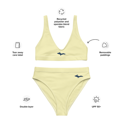 Michigan Upper Peninsula High-Waisted Bikini (w/ Dual UP Outlines) | Canary Yellow