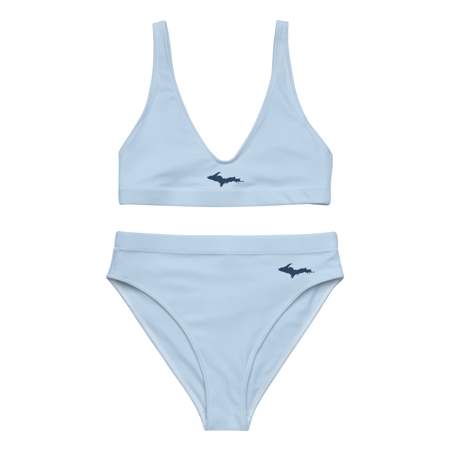 Michigan Upper Peninsula High-Waisted Bikini (w/ Dual UP Outlines) | Light Blue