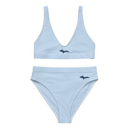 Michigan Upper Peninsula High-Waisted Bikini (w/ Dual UP Outlines) | Light Blue