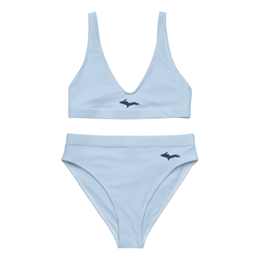 Michigan Upper Peninsula High-Waisted Bikini (w/ Dual UP Outlines) | Light Blue