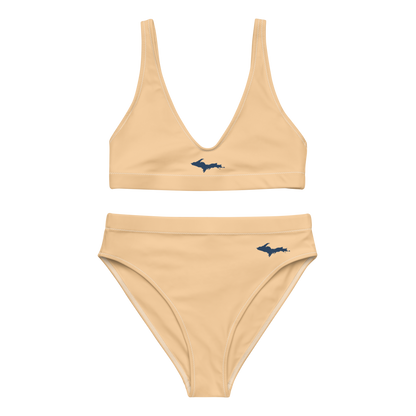 Michigan Upper Peninsula High-Waisted Bikini (w/ Dual UP Outlines) | Pale Apricot