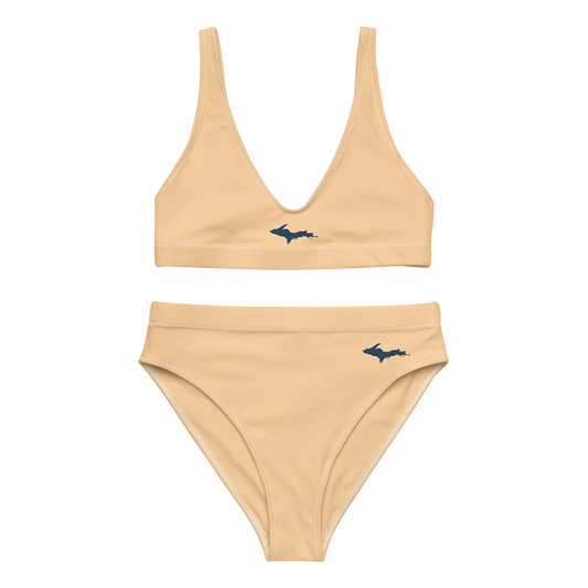 Michigan Upper Peninsula High-Waisted Bikini (w/ Dual UP Outlines) | Pale Apricot