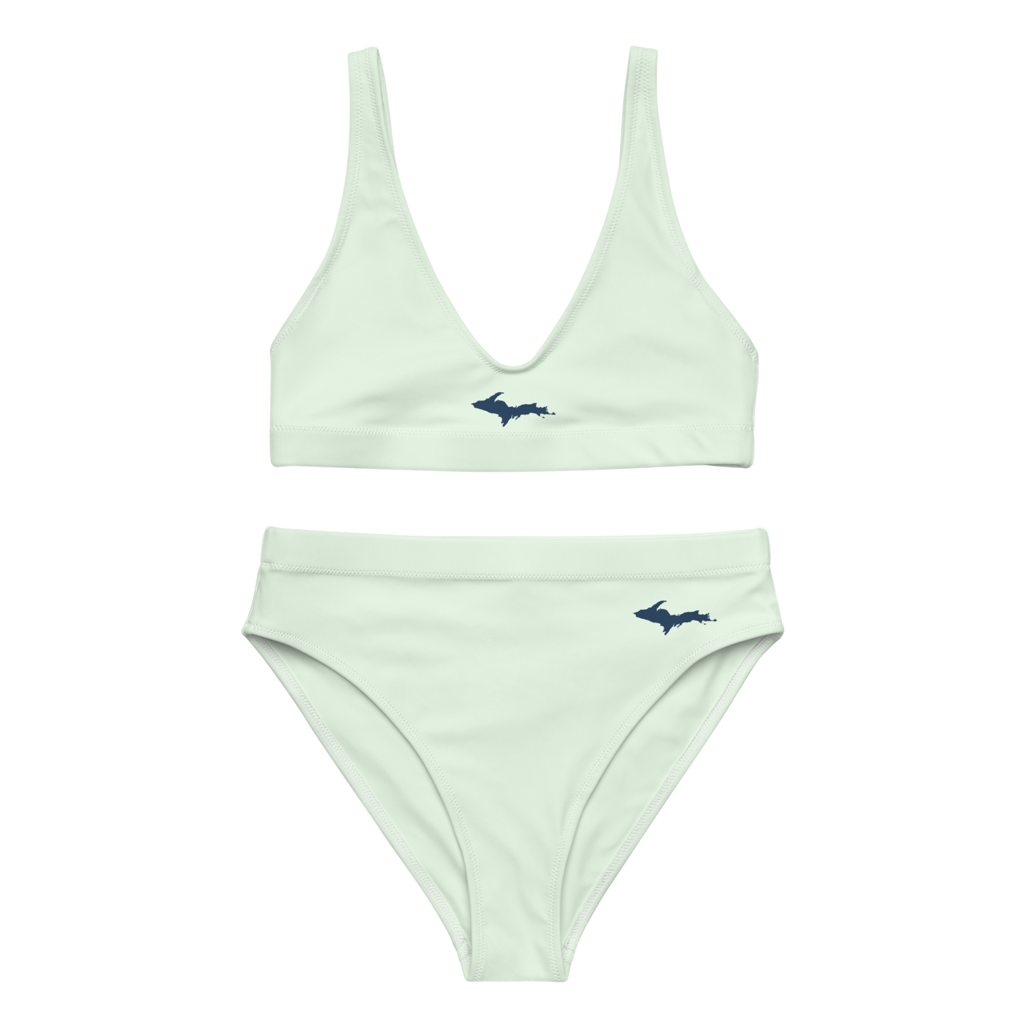 Michigan Upper Peninsula High-Waisted Bikini (w/ Dual UP Outlines) | Dew Green