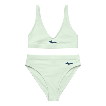 Michigan Upper Peninsula High-Waisted Bikini (w/ Dual UP Outlines) | Dew Green