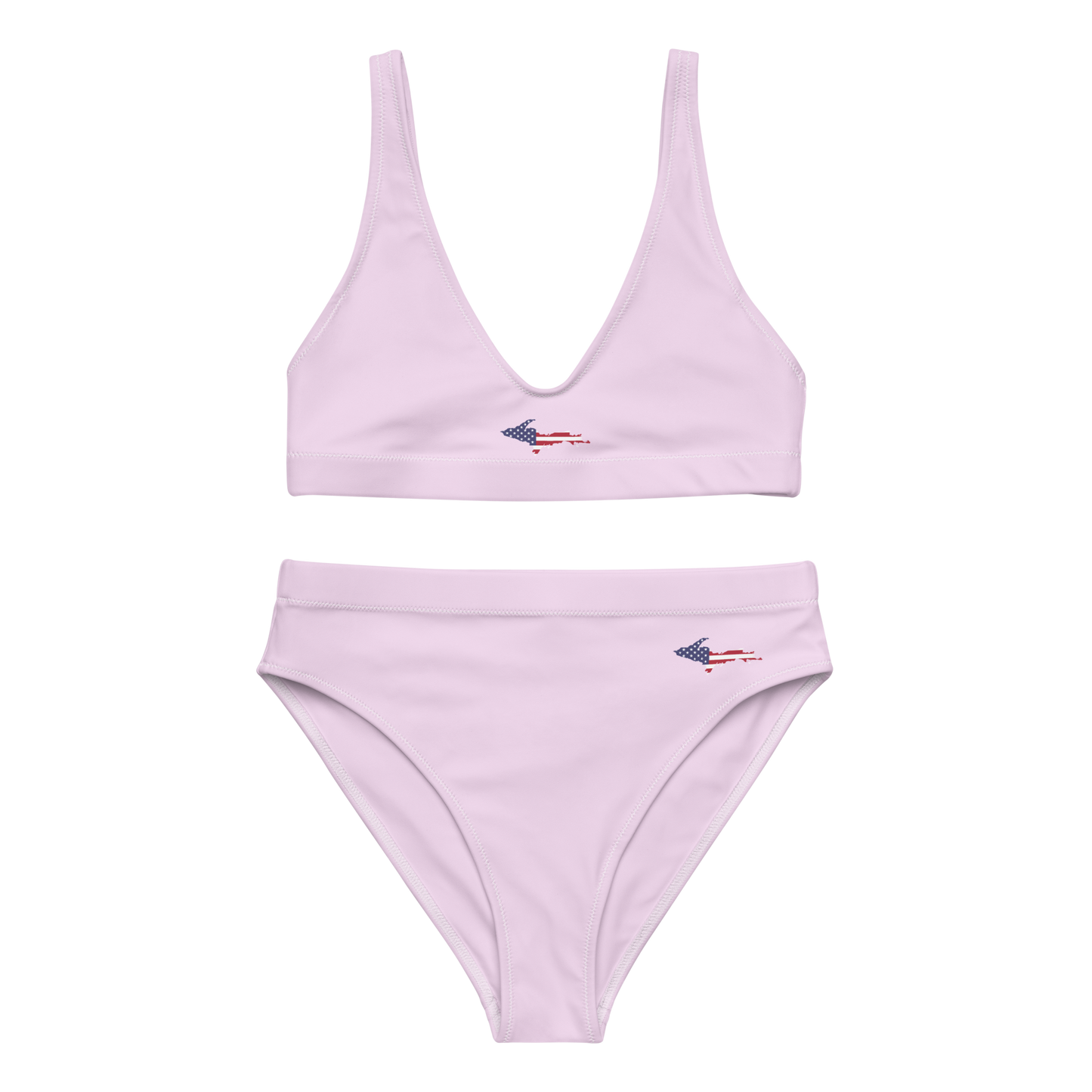 Michigan Upper Peninsula High-Waisted Bikini (w/ UP USA Flag) | Pale Lavender