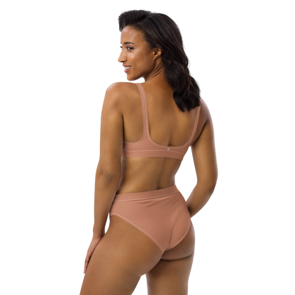 Michigan Upper Peninsula High-Waisted Bikini (w/ Dual UP Outlines) | Copper Color