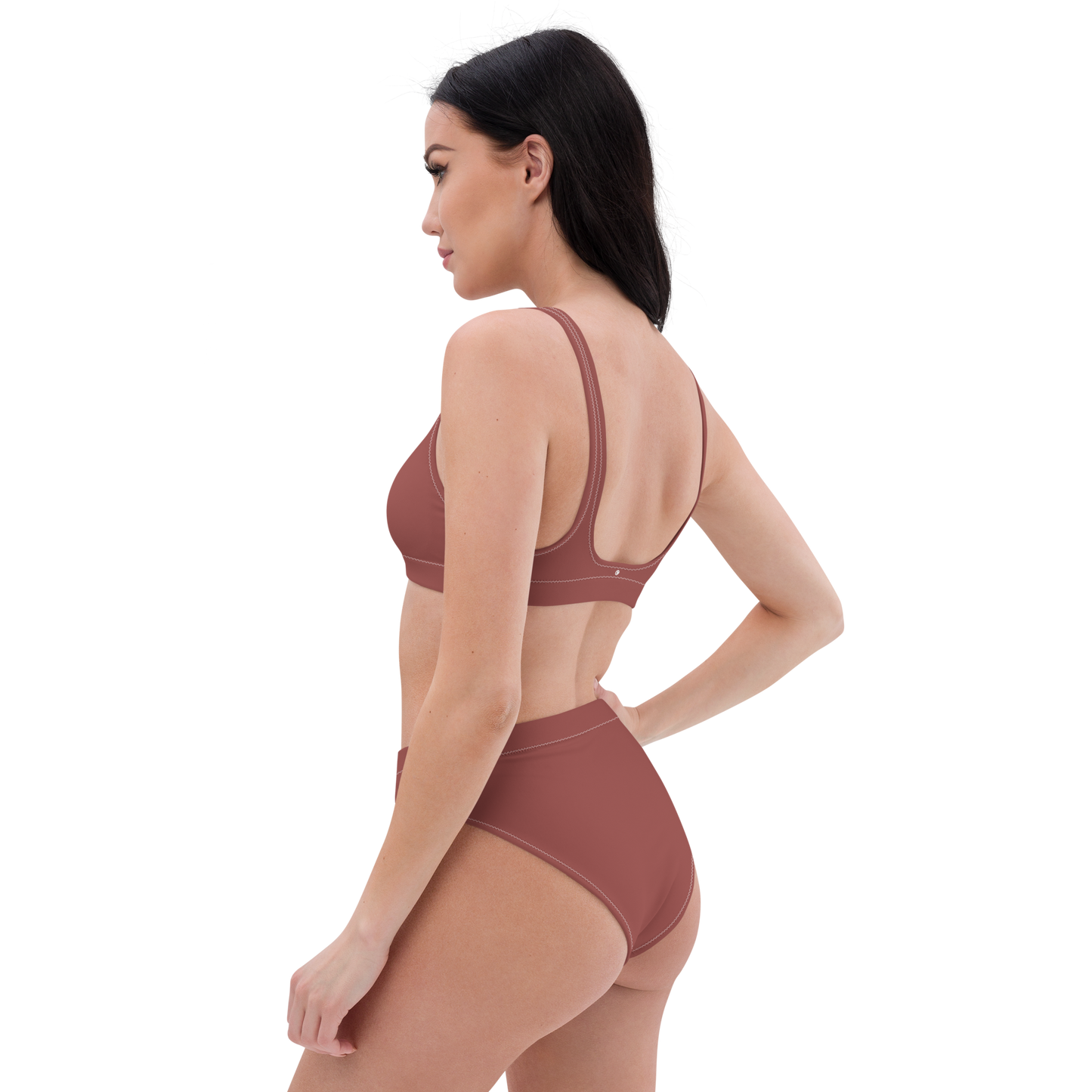 Michigan Upper Peninsula High-Waisted Bikini (w/ Dual UP Outlines) | Ore Dock Red