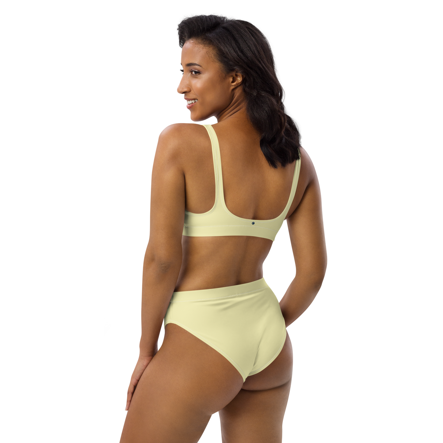 Michigan Upper Peninsula High-Waisted Bikini (w/ Dual UP Outlines) | Canary Yellow