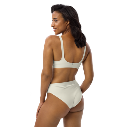 Michigan Upper Peninsula High-Waisted Bikini (w/ UP USA Flag) | Ivory White