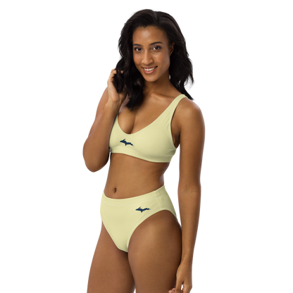 Michigan Upper Peninsula High-Waisted Bikini (w/ Dual UP Outlines) | Canary Yellow