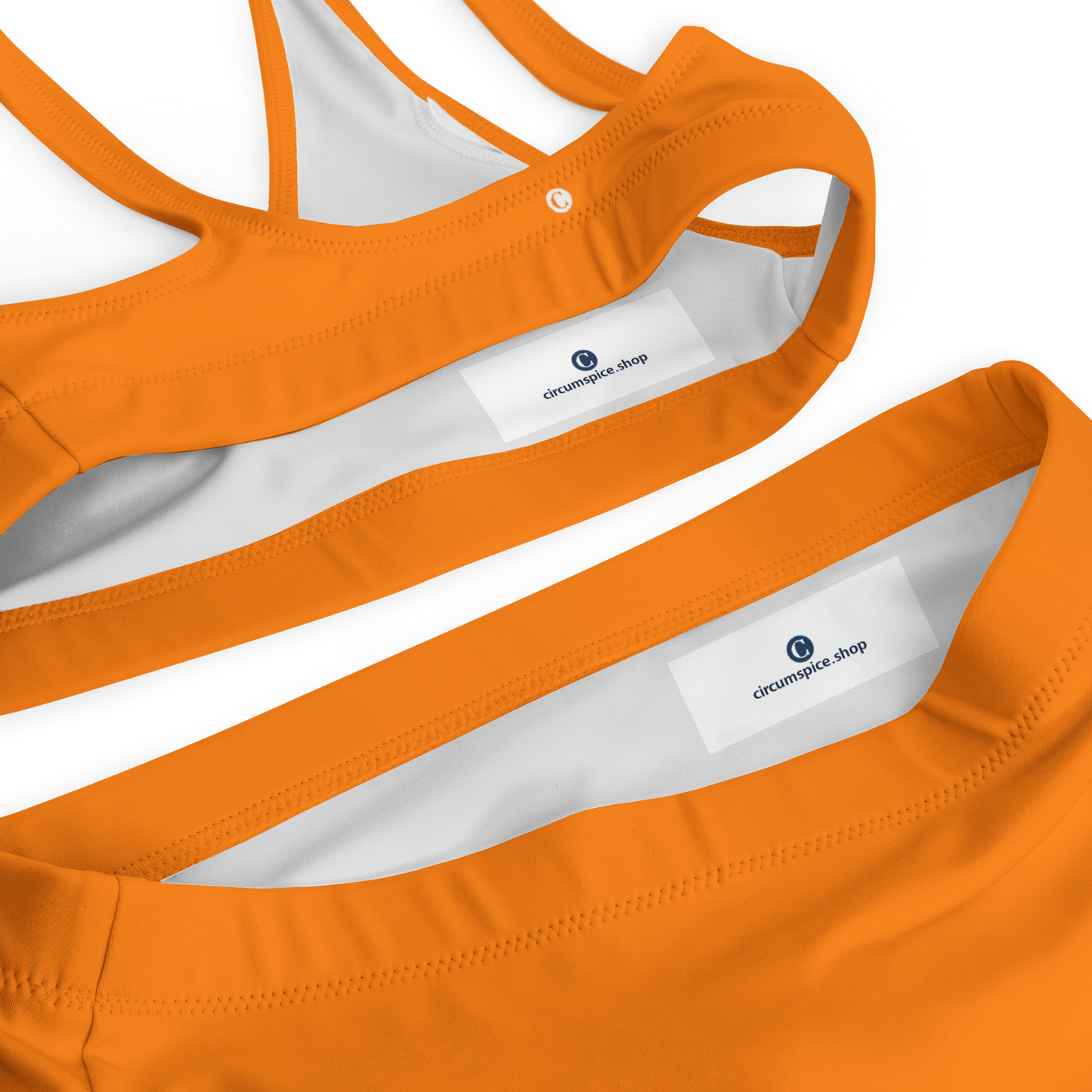 Michigan Upper Peninsula High-Waisted Bikini (w/ Dual UP Outlines) | Safety Orange