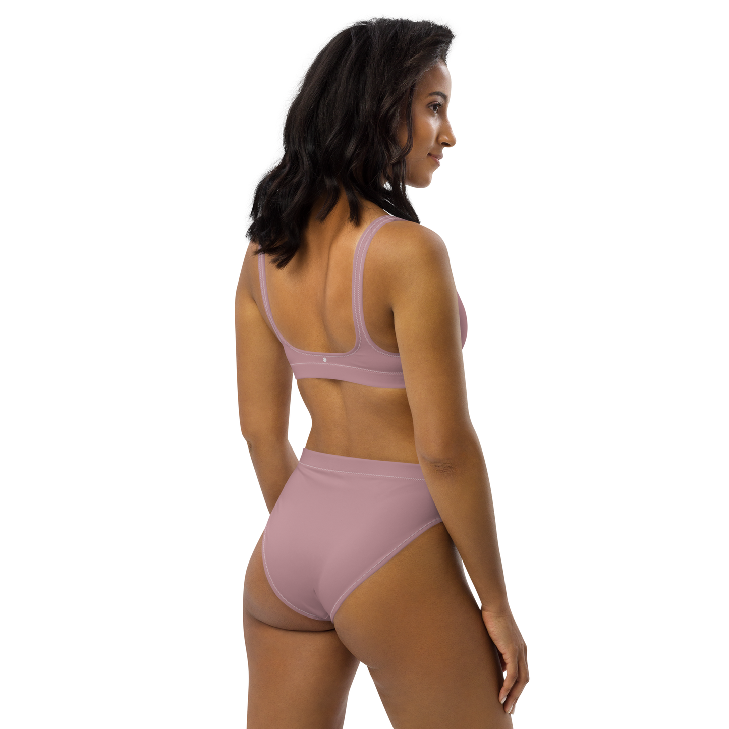 Michigan Upper Peninsula High-Waisted Bikini (w/ Dual UP Outlines) | Cherry Blossom Pink