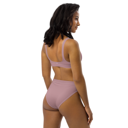 Michigan Upper Peninsula High-Waisted Bikini (w/ Dual UP Outlines) | Cherry Blossom Pink