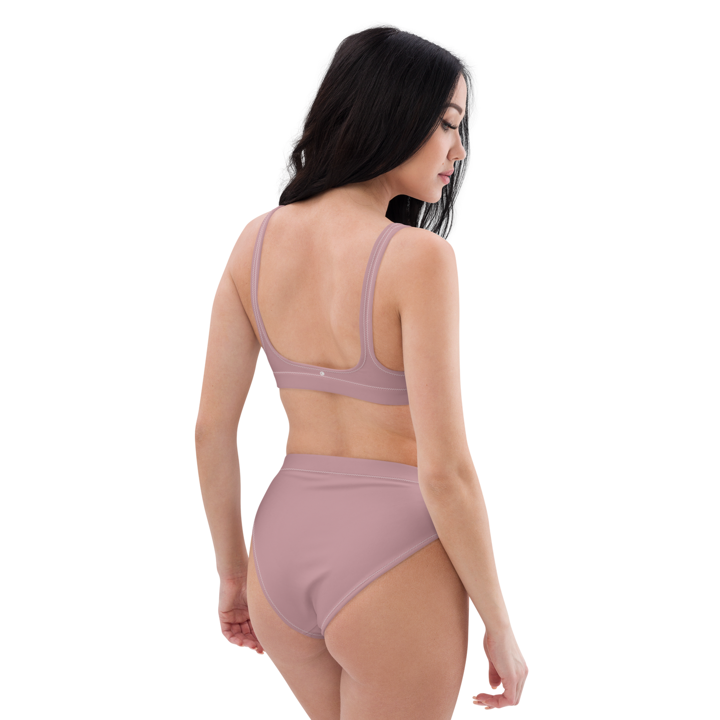 Michigan Upper Peninsula High-Waisted Bikini (w/ Dual UP Outlines) | Cherry Blossom Pink