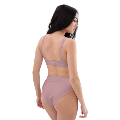 Michigan Upper Peninsula High-Waisted Bikini (w/ Dual UP Outlines) | Cherry Blossom Pink