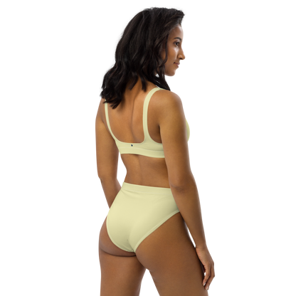 Michigan Upper Peninsula High-Waisted Bikini (w/ Dual UP Outlines) | Canary Yellow