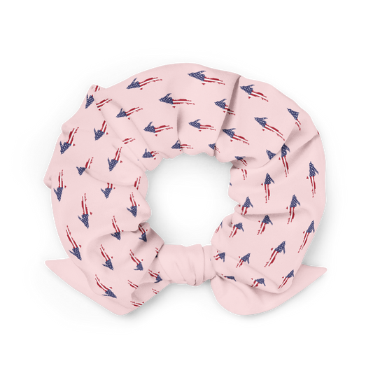 Michigan Upper Peninsula Scrunchie (w/ UP USA Flag) | Pale Pink