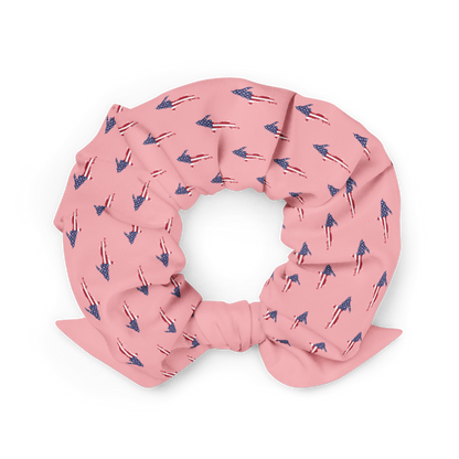 Michigan Upper Peninsula Scrunchie (w/ UP USA Flag Outline) | Strawberry Pink