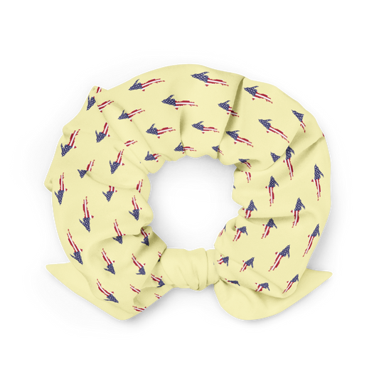 Michigan Upper Peninsula Scrunchie (w/ UP USA Flag) | Canary Yellow