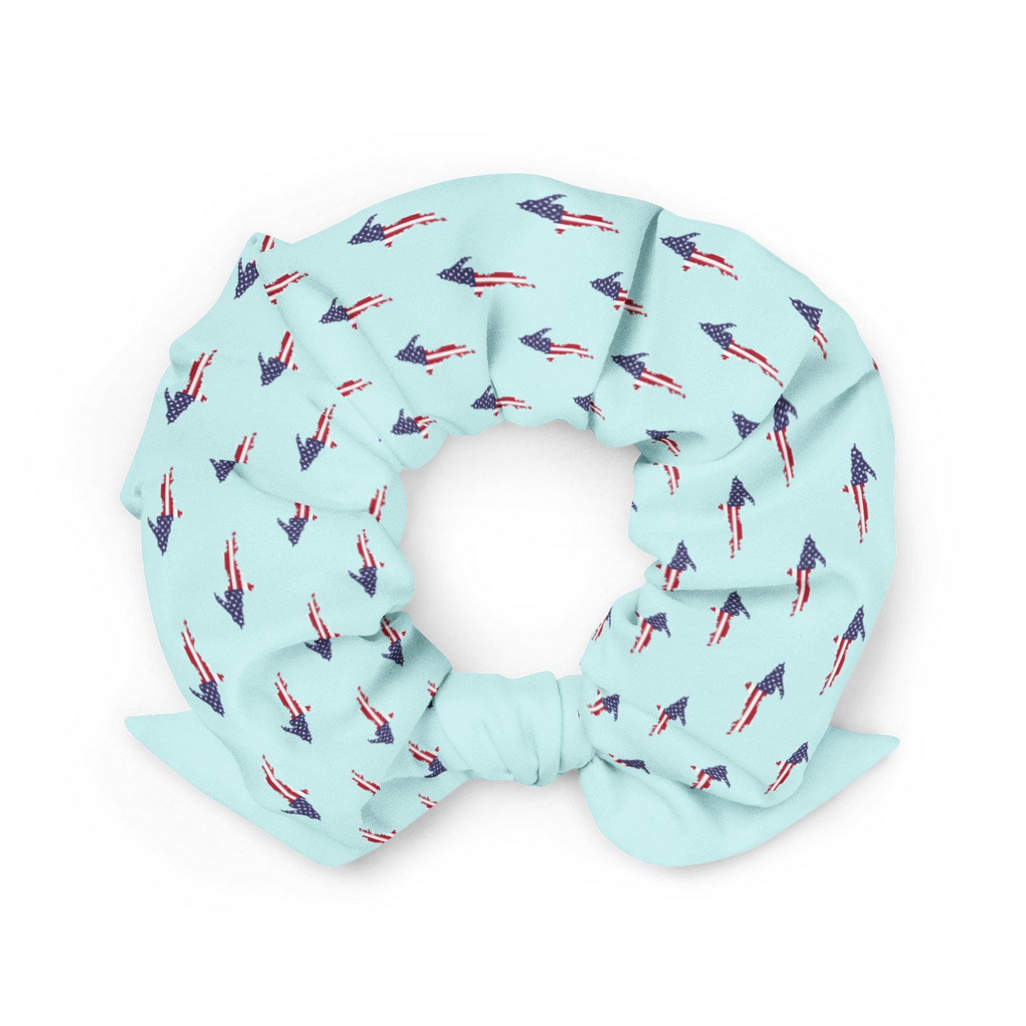 Michigan Upper Peninsula Scrunchie (w/ UP USA Flag) | Cyan