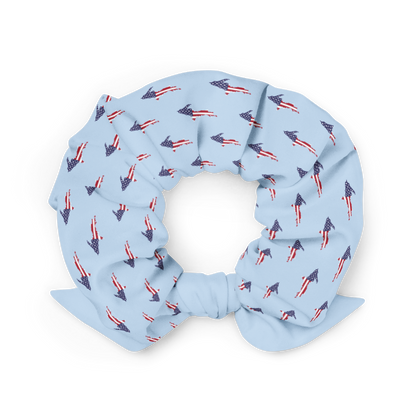 Michigan Upper Peninsula Scrunchie (w/ UP USA Flag) | Light Blue