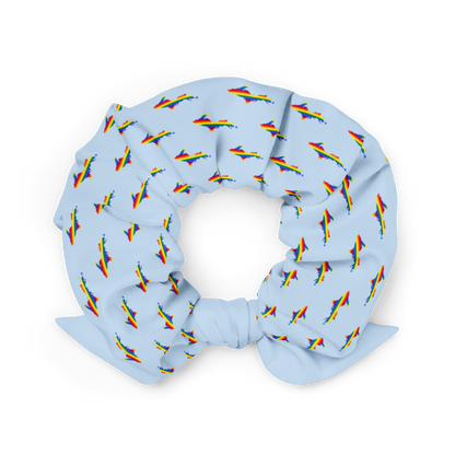 Michigan Upper Peninsula Scrunchie (w/ UP Rainbow Pride Flag) | Light Blue