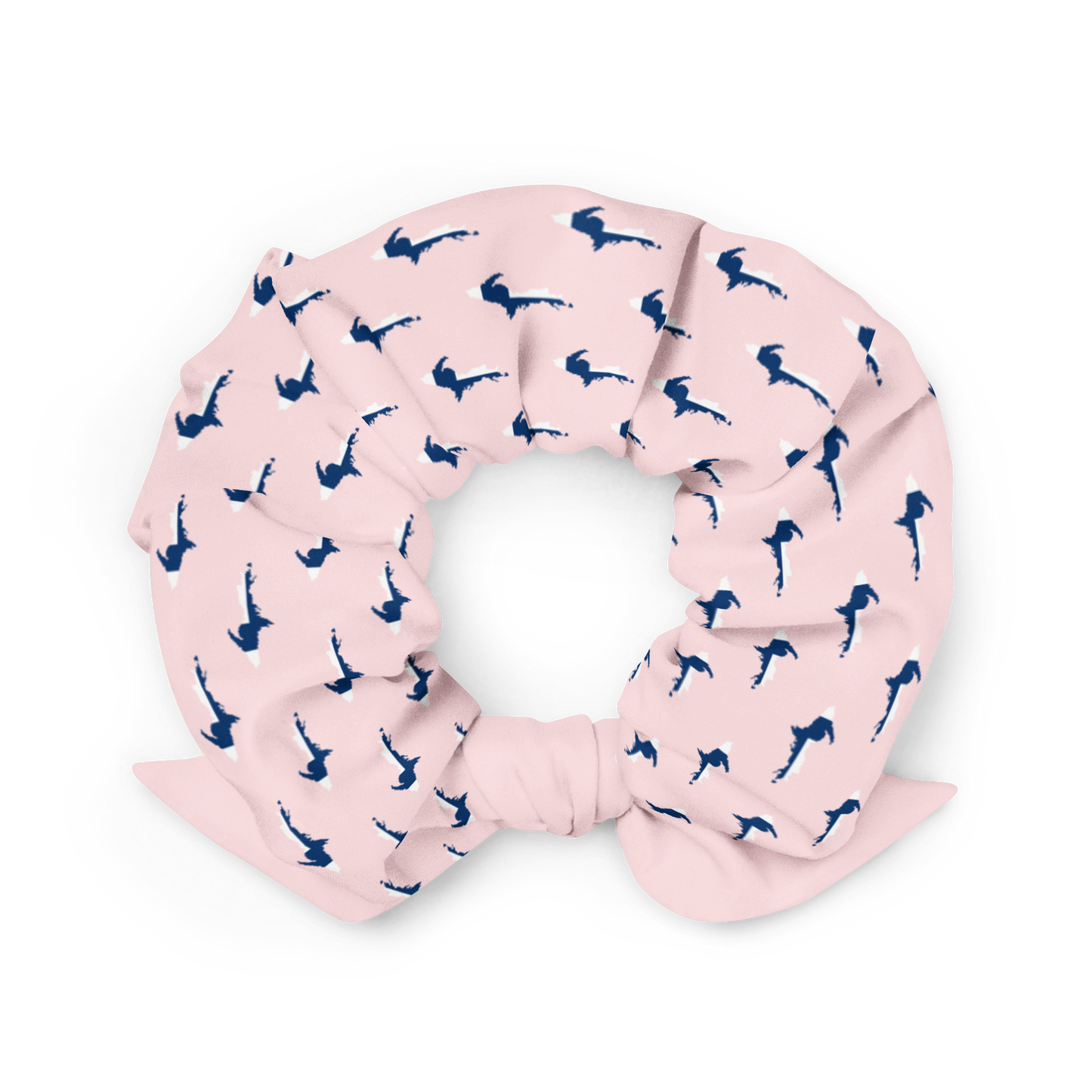 Michigan Upper Peninsula Scrunchie (w/ UP Finland Flag) | Pale Pink