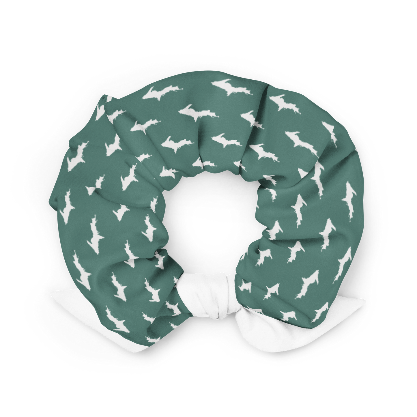 Michigan Upper Peninsula Scrunchie (w/ UP Outline) | Copper Green