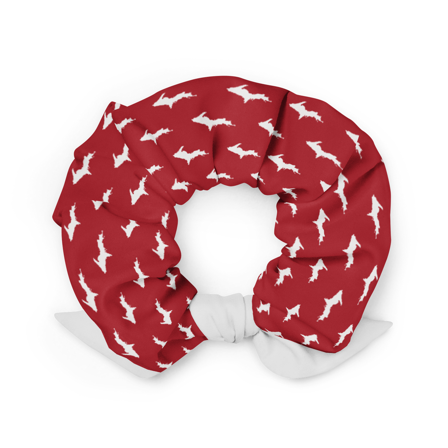 Michigan Upper Peninsula Scrunchie (w/ UP Outline) | Thimbleberry Red