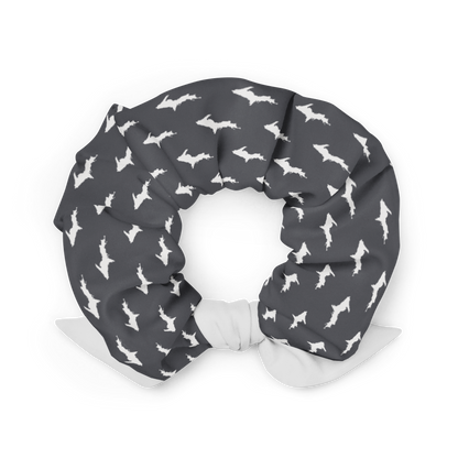 Michigan Upper Peninsula Scrunchie (w/ UP Outline) | Iron Ore Grey