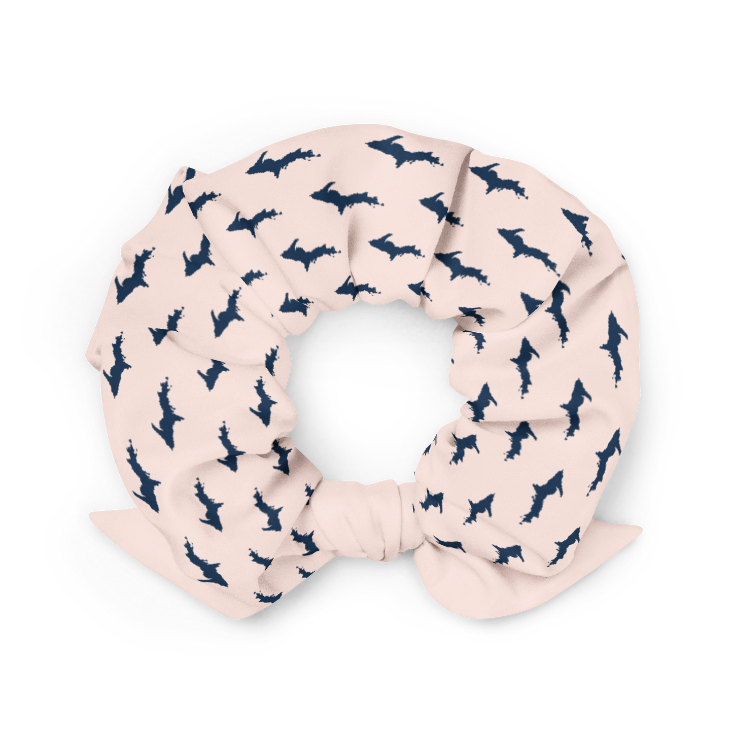 Michigan Upper Peninsula Scrunchie (w/ UP Outline) | Champagne Pink