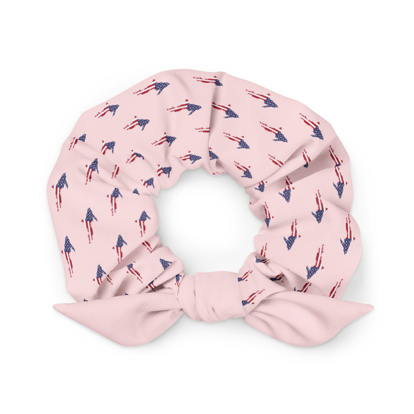 Michigan Upper Peninsula Scrunchie (w/ UP USA Flag) | Pale Pink