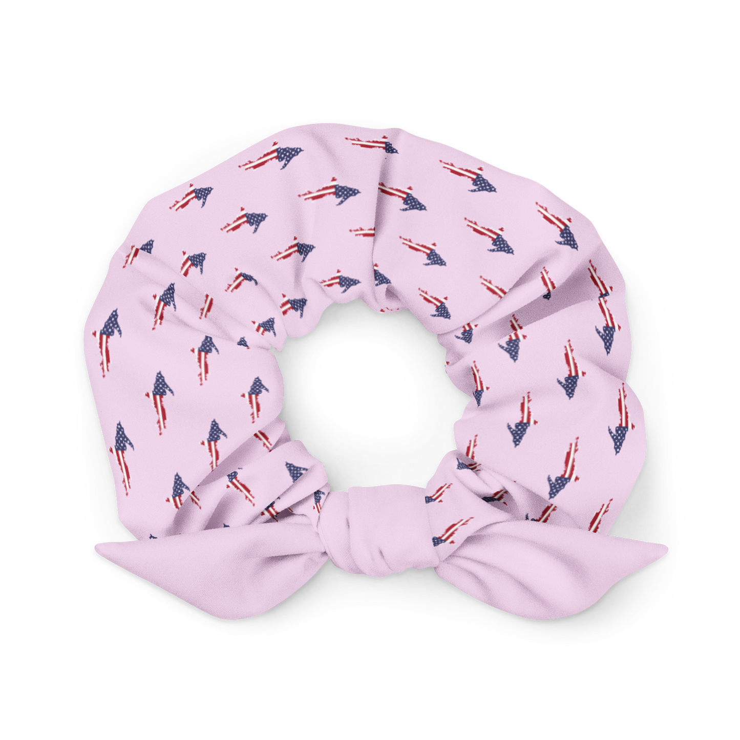 Michigan Upper Peninsula Scrunchie (w/ UP USA Flag Outline) | Pale Lavender