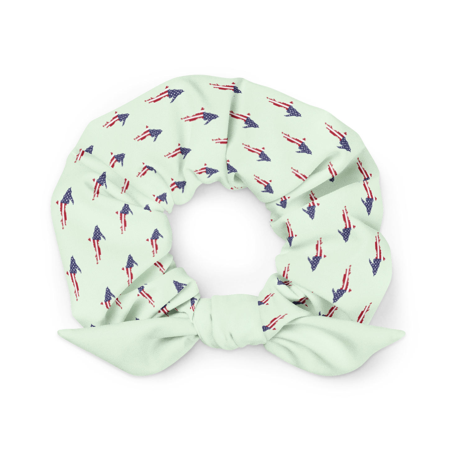 Michigan Upper Peninsula Scrunchie (w/ UP USA Flag) | Dew Green