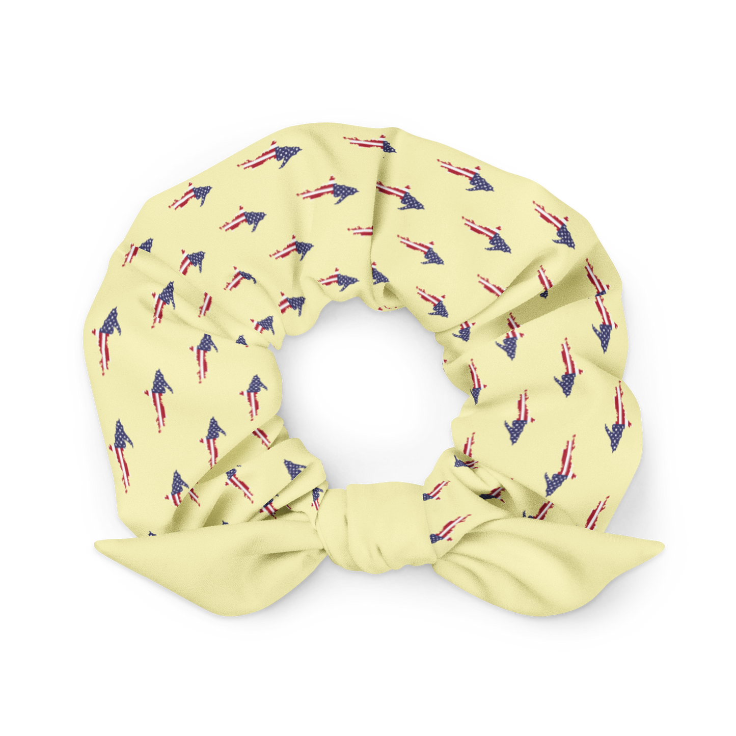 Michigan Upper Peninsula Scrunchie (w/ UP USA Flag) | Canary Yellow