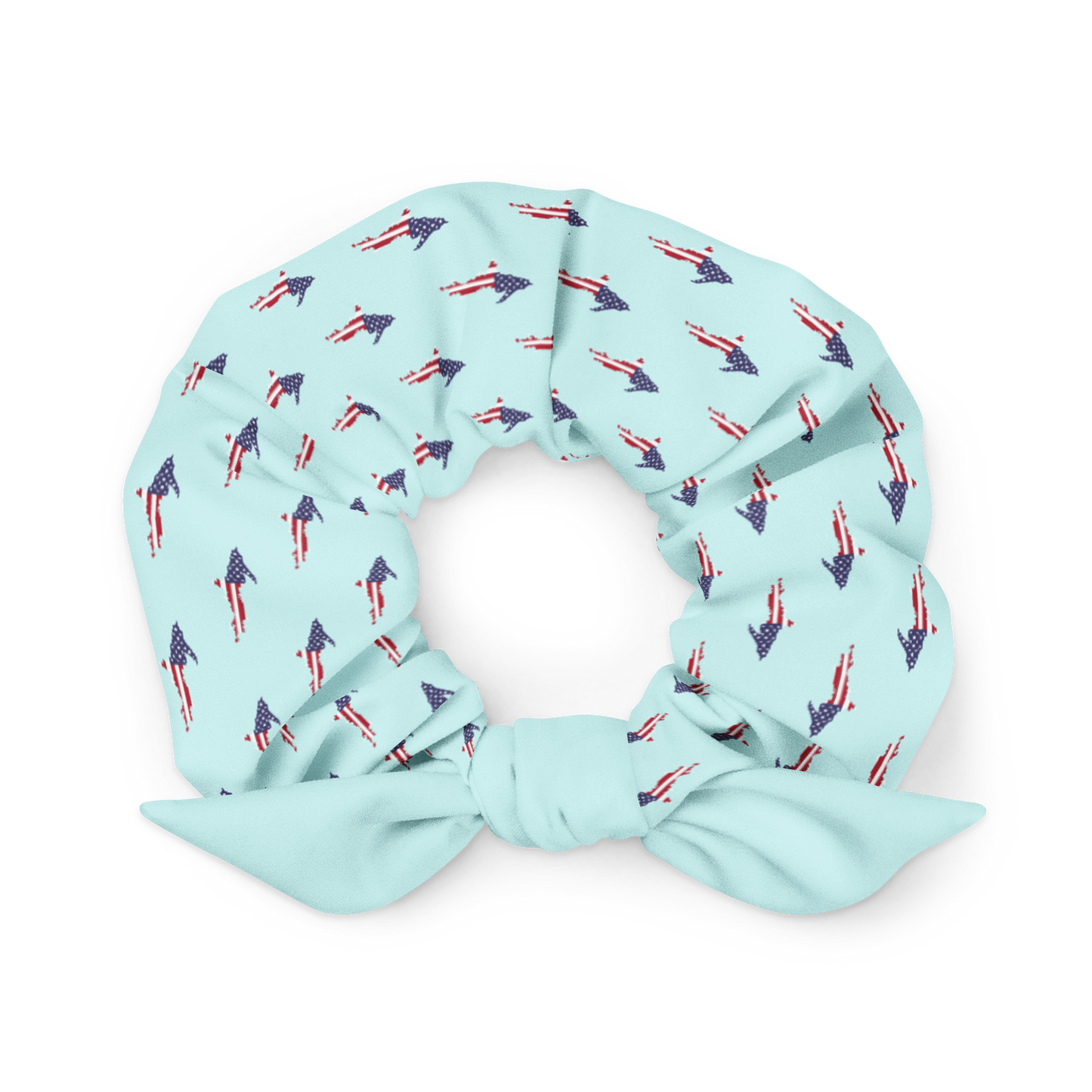 Michigan Upper Peninsula Scrunchie (w/ UP USA Flag) | Cyan