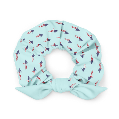 Michigan Upper Peninsula Scrunchie (w/ UP USA Flag) | Cyan