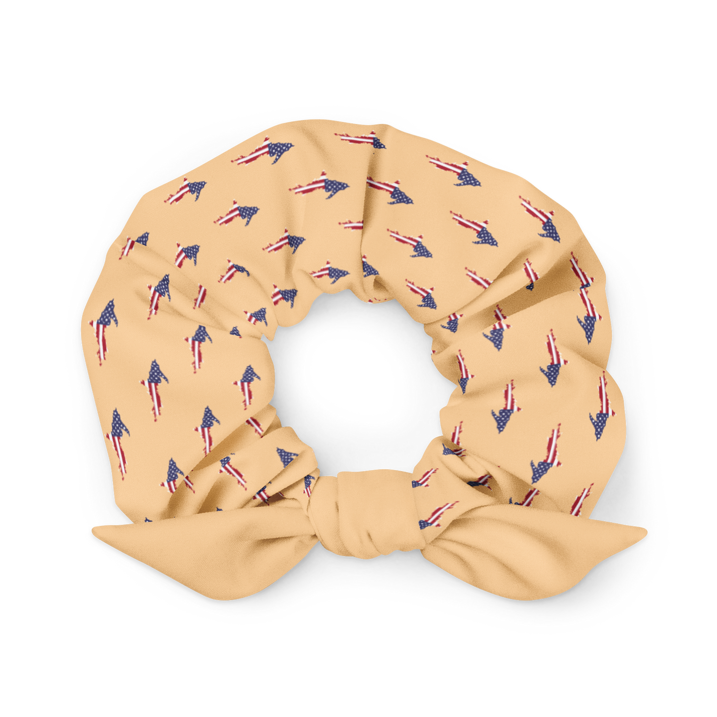 Michigan Upper Peninsula Scrunchie (w/ UP USA Flag) | Pale Apricot