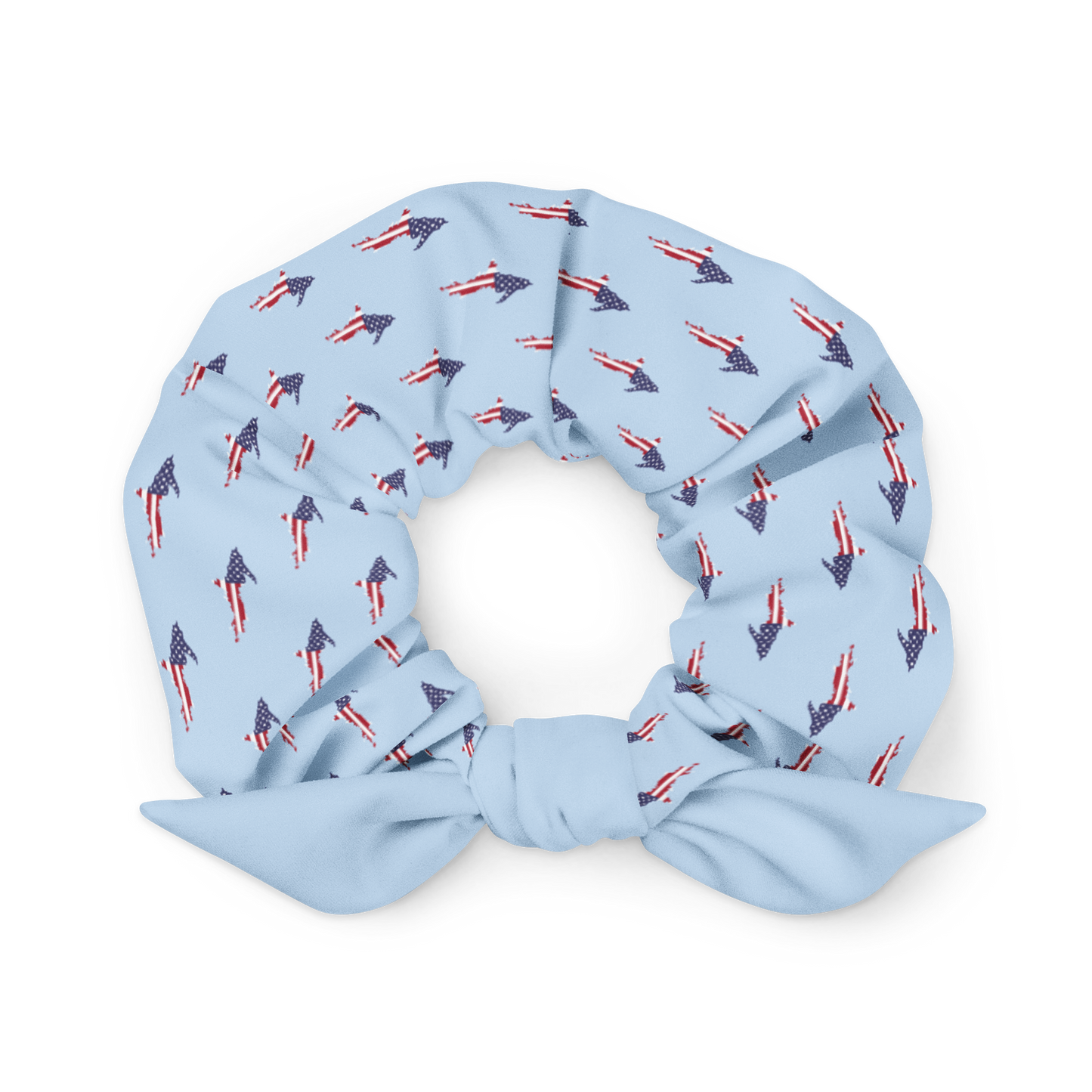 Michigan Upper Peninsula Scrunchie (w/ UP USA Flag) | Light Blue