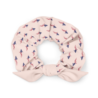 Michigan Upper Peninsula Scrunchie (w/ UP USA Flag) | Champagne Pink