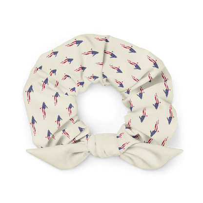 Michigan Upper Peninsula Scrunchie (w/ UP USA Flag) | Ivory White