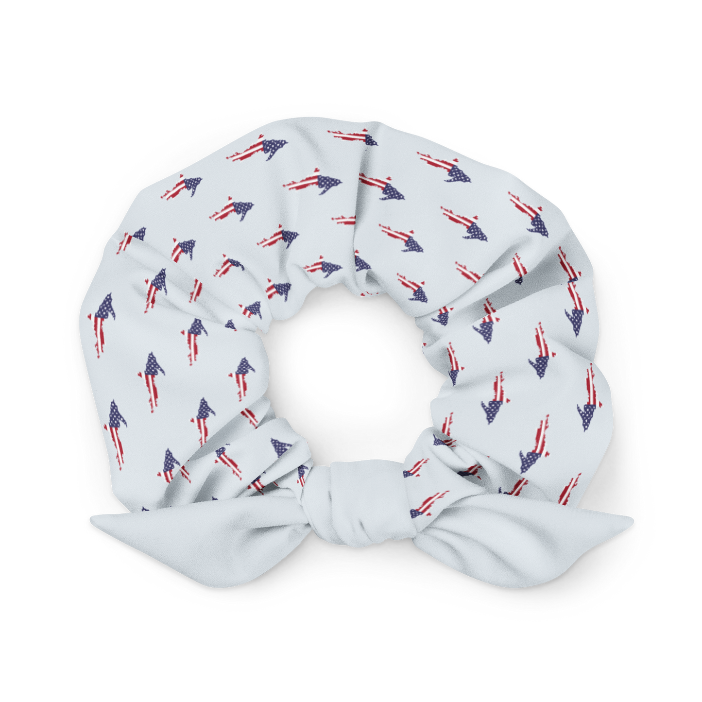 Michigan Upper Peninsula Scrunchie (w/ UP USA Flag) | Gossy White