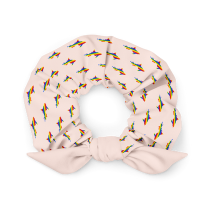 Michigan Upper Peninsula Scrunchie (w/ UP Rainbow Pride Flag) | Champagne Pink